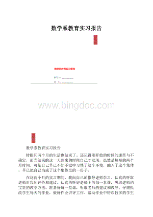 数学系教育实习报告.docx