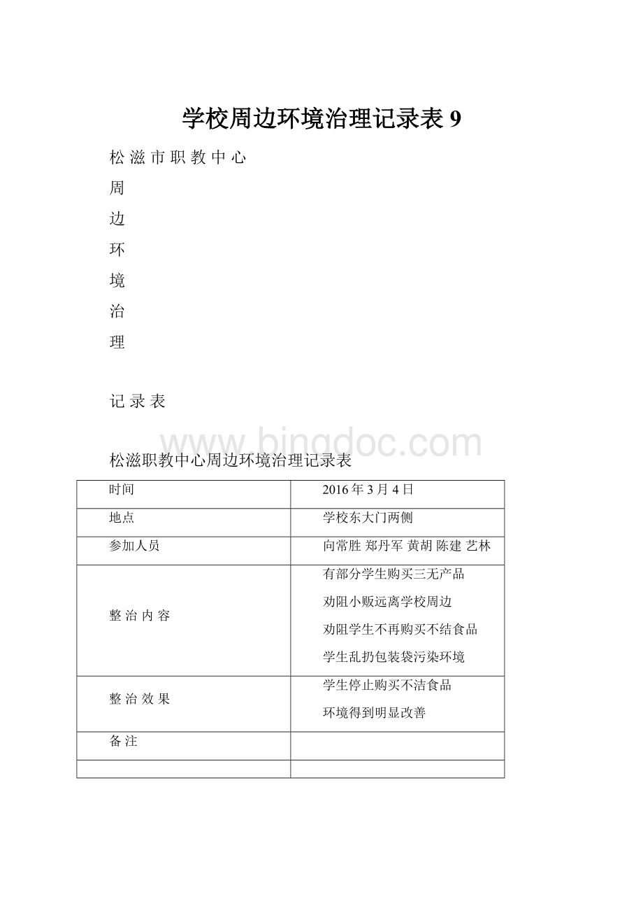 学校周边环境治理记录表9.docx