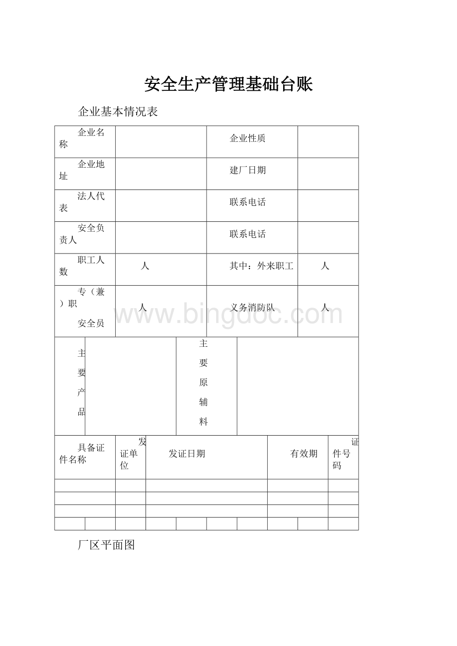 安全生产管理基础台账.docx