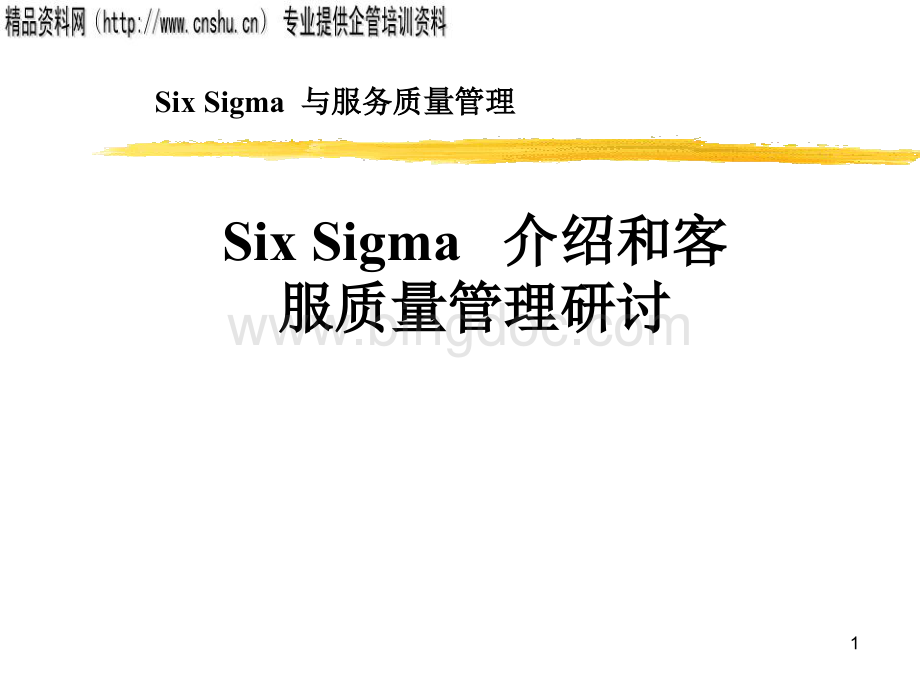 SixSigma介绍与客服质量管理的研讨.pptx