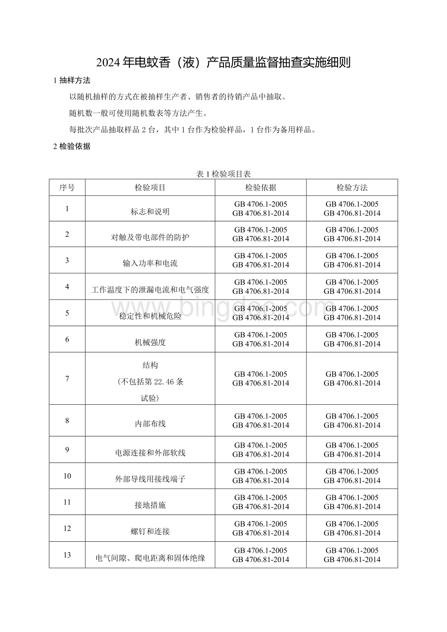 电蚊香（液）产品质量监督抽查实施细则(2024年版）.docx_第1页