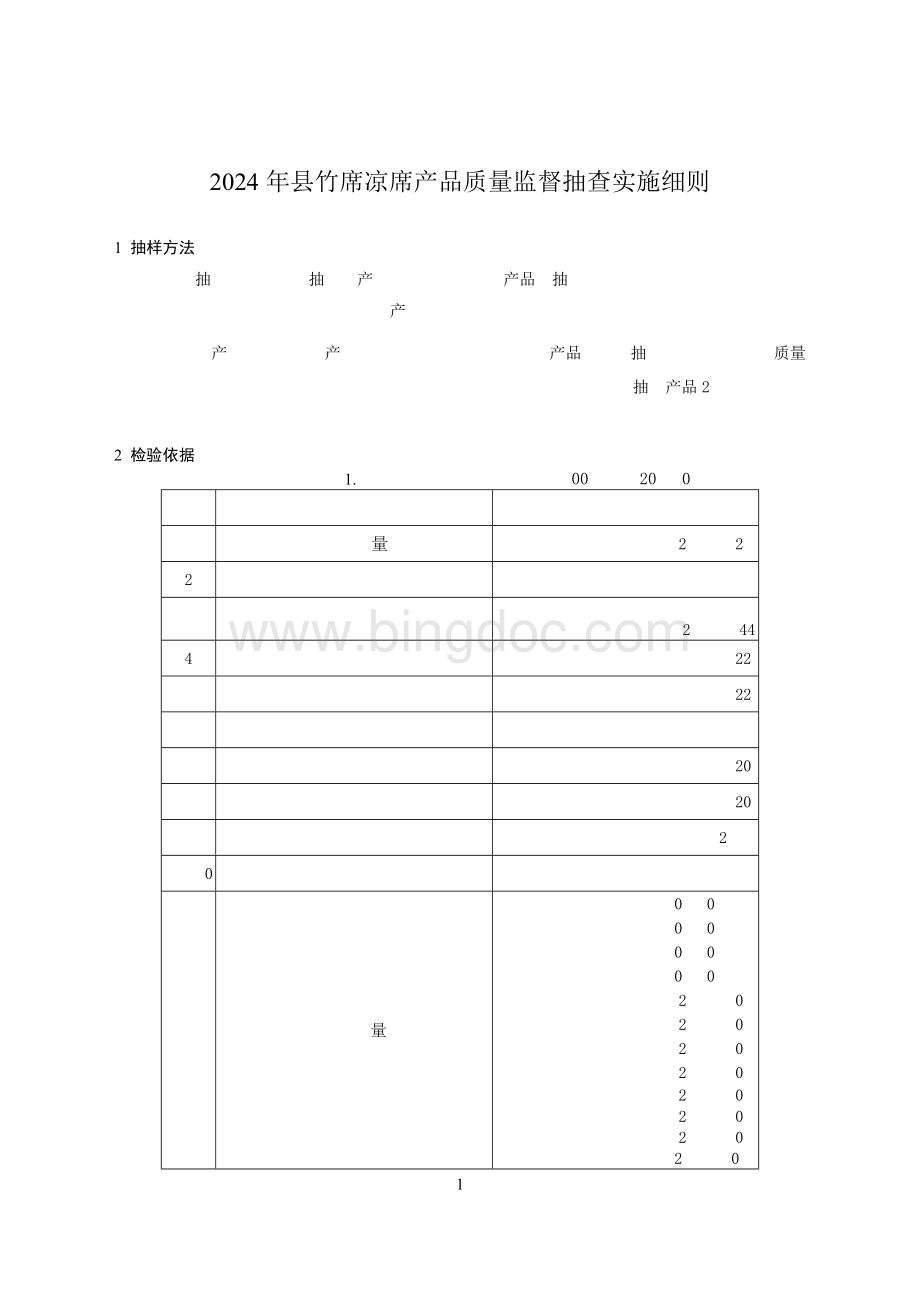 竹席凉席产品质量监督抽查实施细则(2024年版）.doc